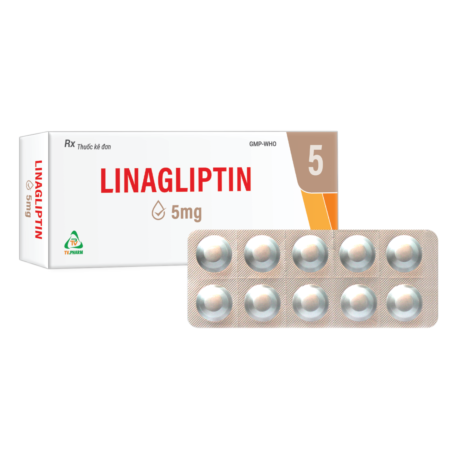 Viên bao phim Linagliptin 5mg V/10, H/30